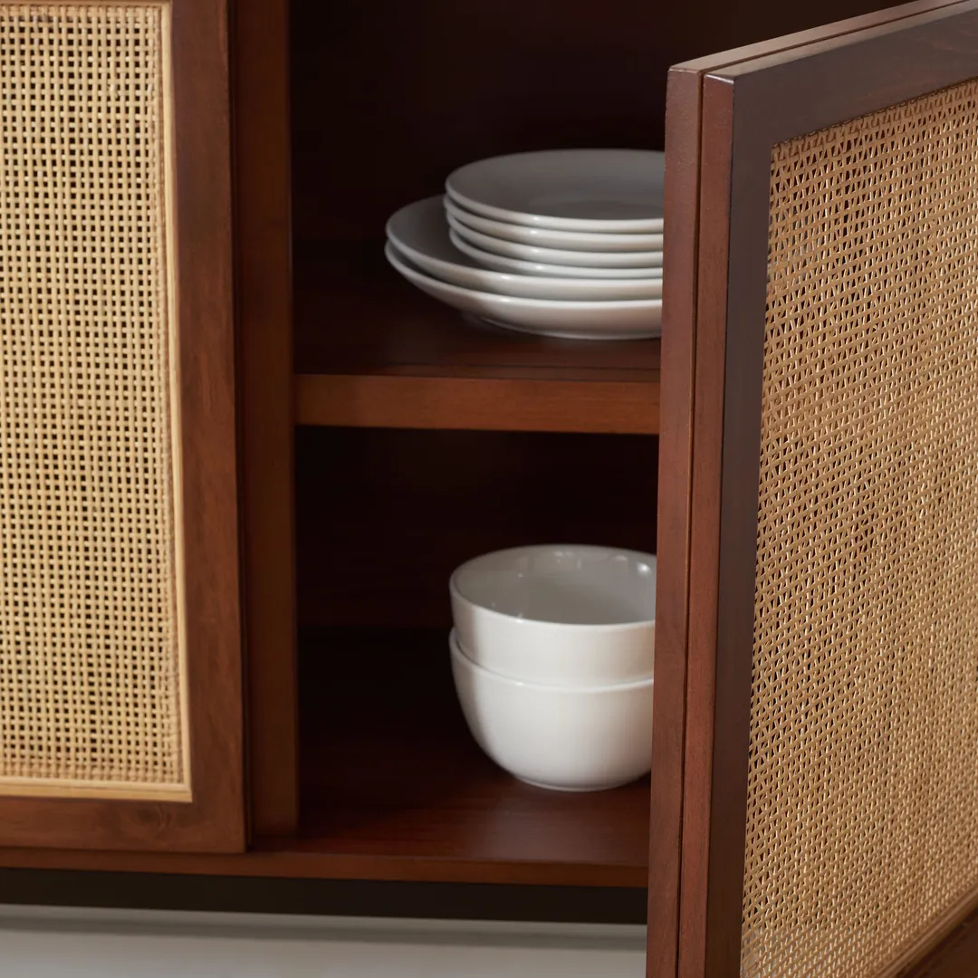 Safavieh Zadie Walnut/Natural Coastal Mdf Media Cabinet, photo 5 of 15
