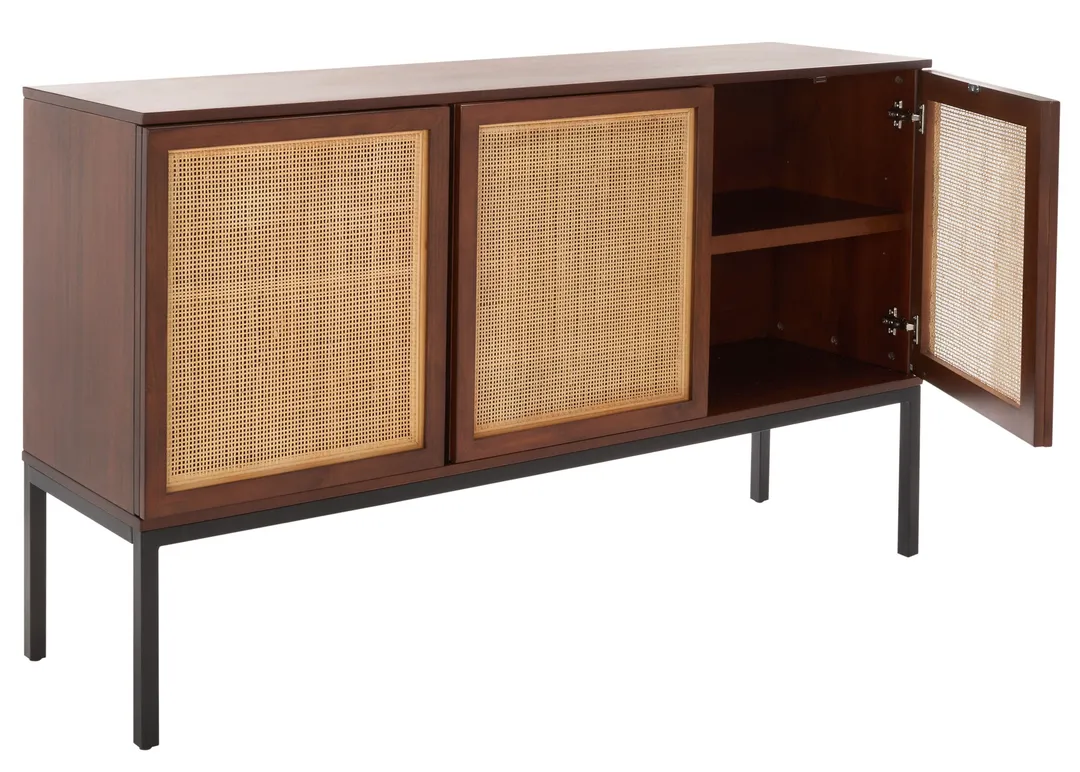 Safavieh Zadie Walnut/Natural Coastal Mdf Media Cabinet, photo 7 of 15