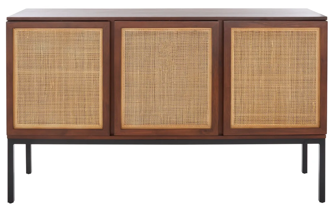 Safavieh Zadie Walnut/Natural Coastal Mdf Media Cabinet, photo 2 of 15