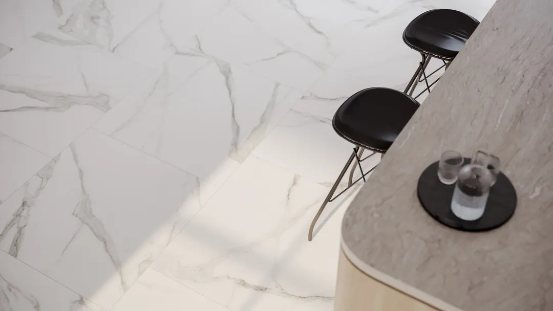 Satori Regent Calacatta 32-in x 32-in Polished Porcelain Marble Look Floor and Wall Tile (13.78-sq. ft/ Carton), photo 5 of 12