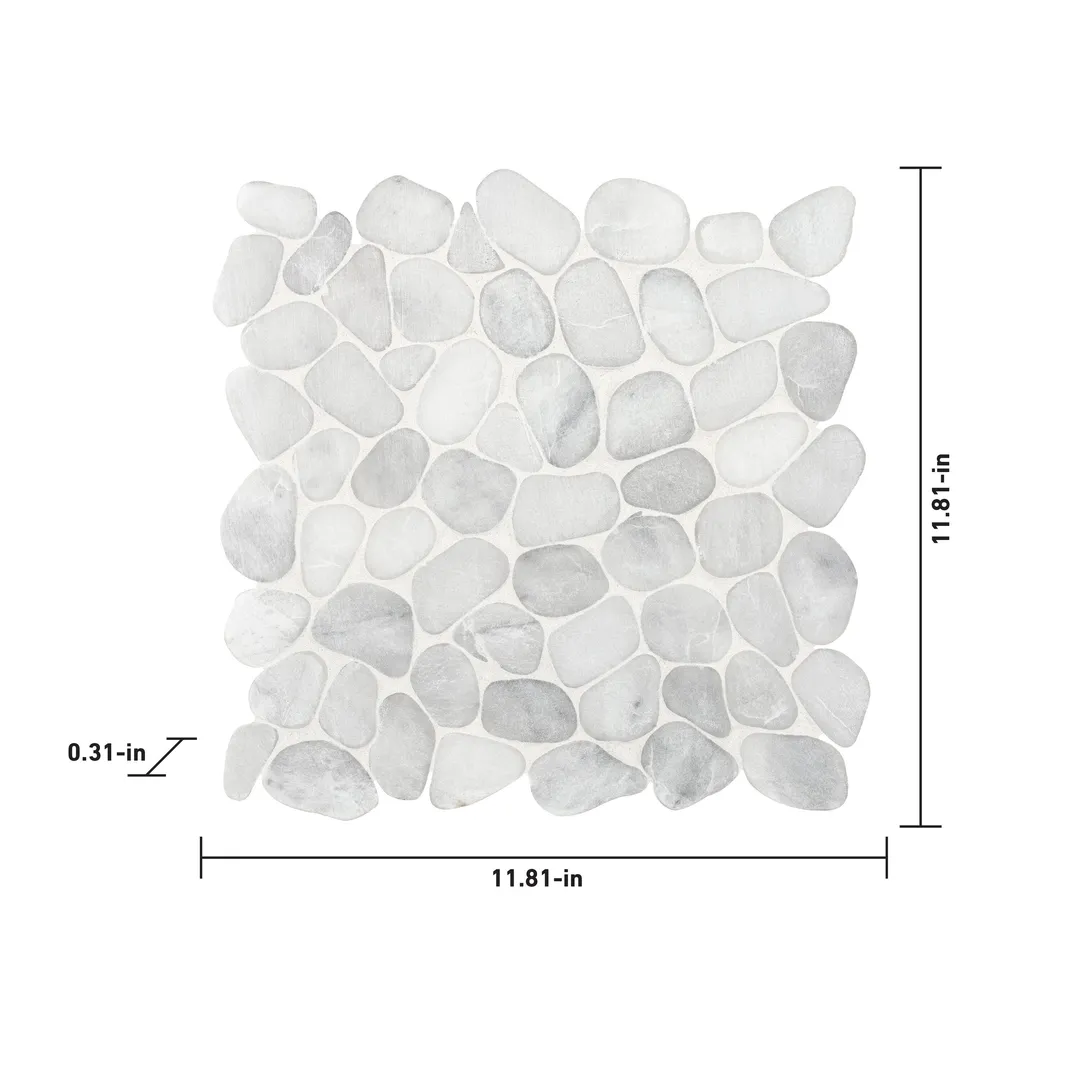 Satori Shoreside Bianco 12-in x 12-in Honed Natural Stone Look Mosaic Floor and Wall Tile (1-sq. ft/ Piece), photo 9 of 9