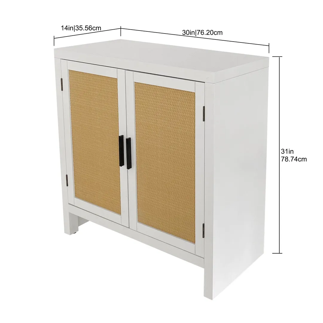 allen + roth White Casual Composite Media Cabinet, photo 3 of 7