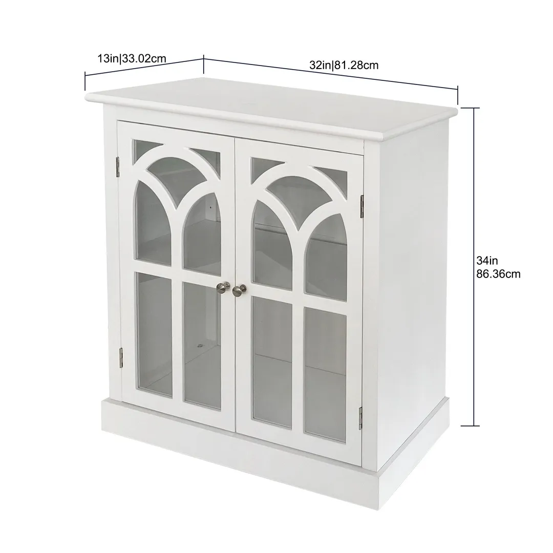 allen + roth 32-in W x 34-in H Wood Composite White Freestanding Utility Storage Cabinet, photo 6 of 8