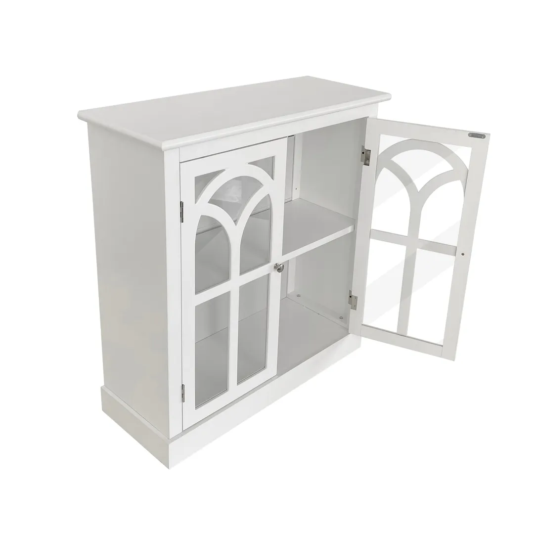 allen + roth 32-in W x 34-in H Wood Composite White Freestanding Utility Storage Cabinet, photo 4 of 8