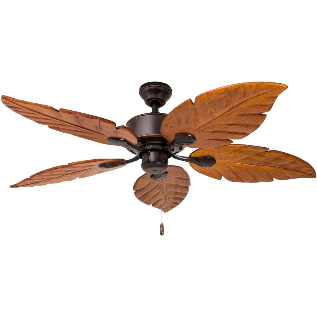 Harbor Breeze St Kitts 52-in Oil Rubbed Bronze LED Indoor/Outdoor Ceiling Fan with Light, 5 Hand-Carved Blades, photo 8 of 14