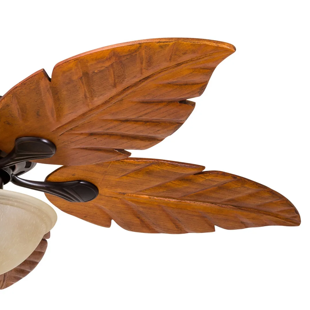 Harbor Breeze St Kitts 52-in Oil Rubbed Bronze LED Indoor/Outdoor Ceiling Fan with Light, 5 Hand-Carved Blades, photo 10 of 14