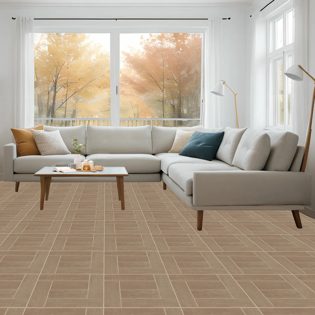 Achim Nexus Saddlewood 12-in x 12-in Peel-and-Stick Vinyl Tile Flooring, 20-sq ft Carton, photo 4 of 8