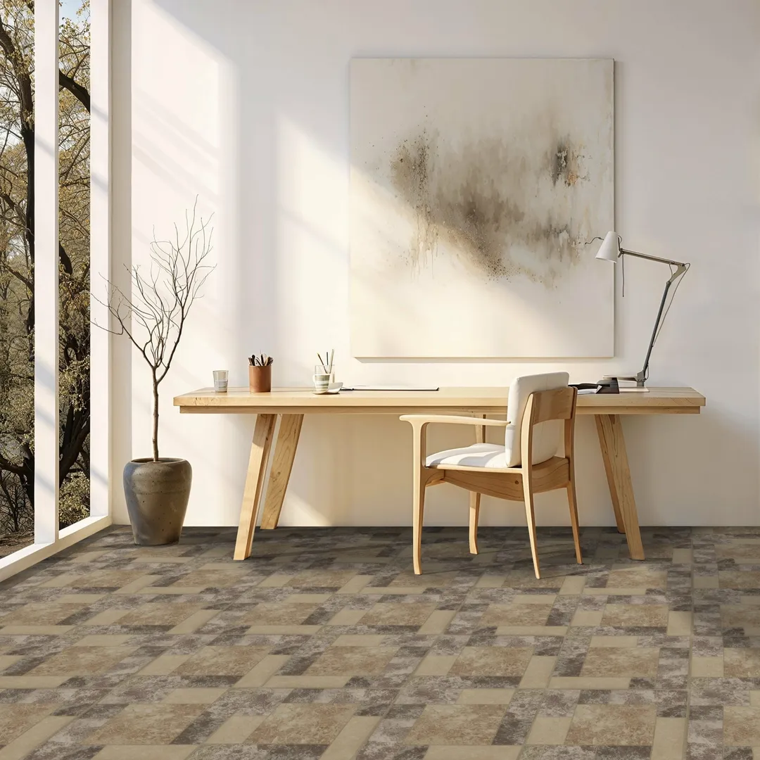 Achim Tivoli Marble Block 12-in x 12-in Peel-and-Stick Vinyl Tile Flooring, 45-sq ft Carton, photo 5 of 8