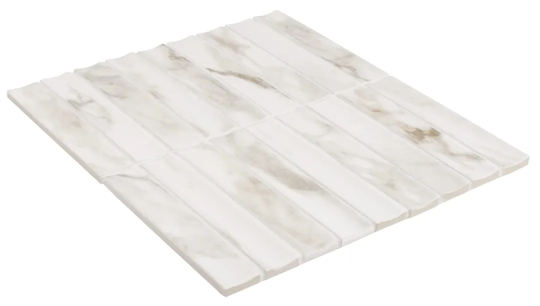 Satori Calacatta Lunar 11-in x 13-in Glazed Porcelain Marble Look Mosaic Wall Tile (0.84-sq. ft/ Piece), photo 5 of 9