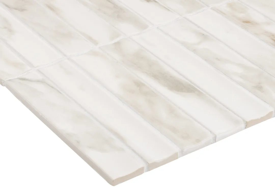 Satori Calacatta Lunar 11-in x 13-in Glazed Porcelain Marble Look Mosaic Wall Tile (0.84-sq. ft/ Piece), photo 4 of 9