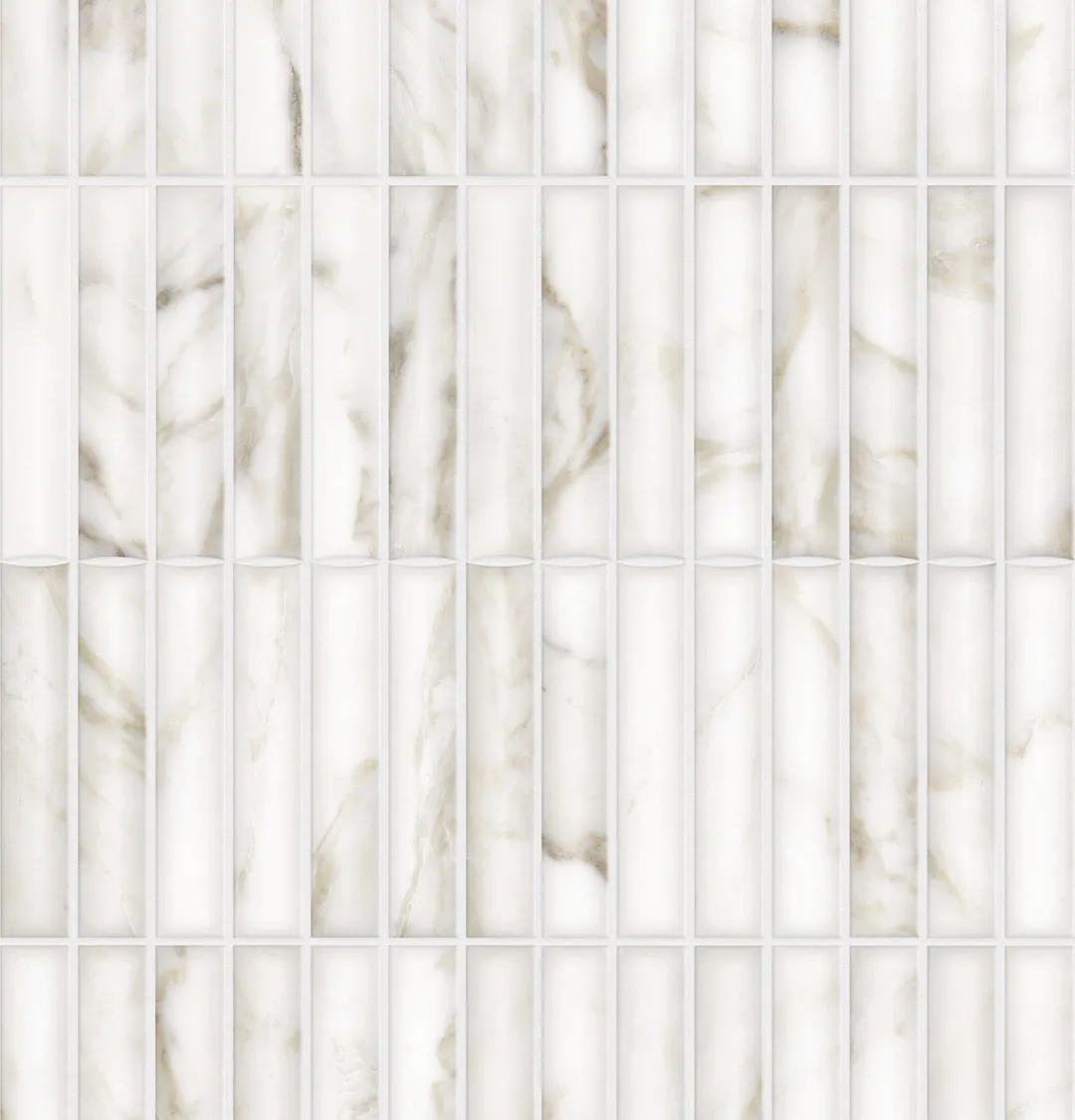 Satori Calacatta Lunar 11-in x 13-in Glazed Porcelain Marble Look Mosaic Wall Tile (0.84-sq. ft/ Piece), photo 3 of 9