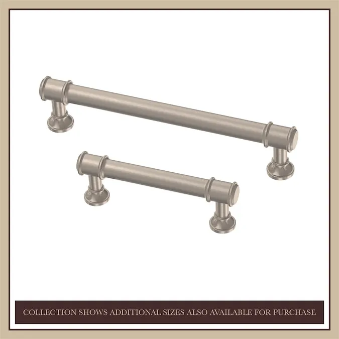 allen + roth Magnus 5-1/16-in (128mm) Center to Center Satin Nickel Cylindrical Bar Drawer Pull, photo 3 of 9
