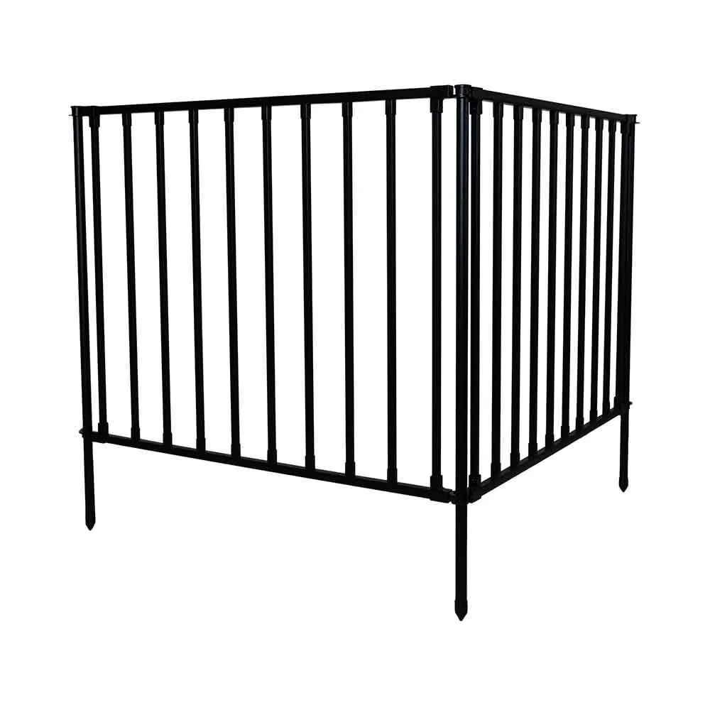 Zippity Outdoor Products 3-ft H x 3-1/2-ft W Black Vinyl-coated Steel Flat-top No Dig Garden Fence Panel, photo 6 of 6