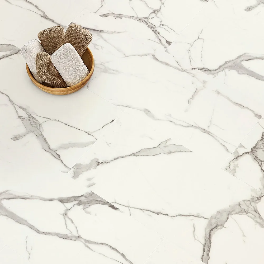 Pergo Verona Marble Off-white Luxury Vinyl Tile Flooring - Waterproof, 22-mil, 21.18 sq ft/Carton, photo 2 of 9