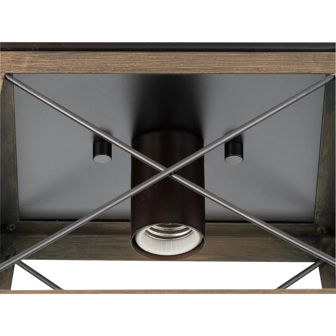 Progress Lighting Briarwood 9.5-in Antique Bronze Farmhouse Incandescent Flush Mount Light, photo 14 of 15