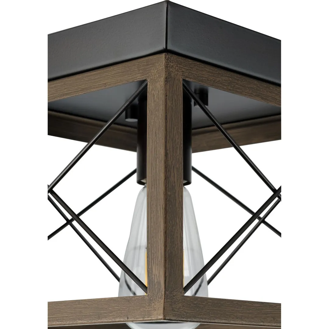 Progress Lighting Briarwood 9.5-in Antique Bronze Farmhouse Incandescent Flush Mount Light, photo 13 of 15