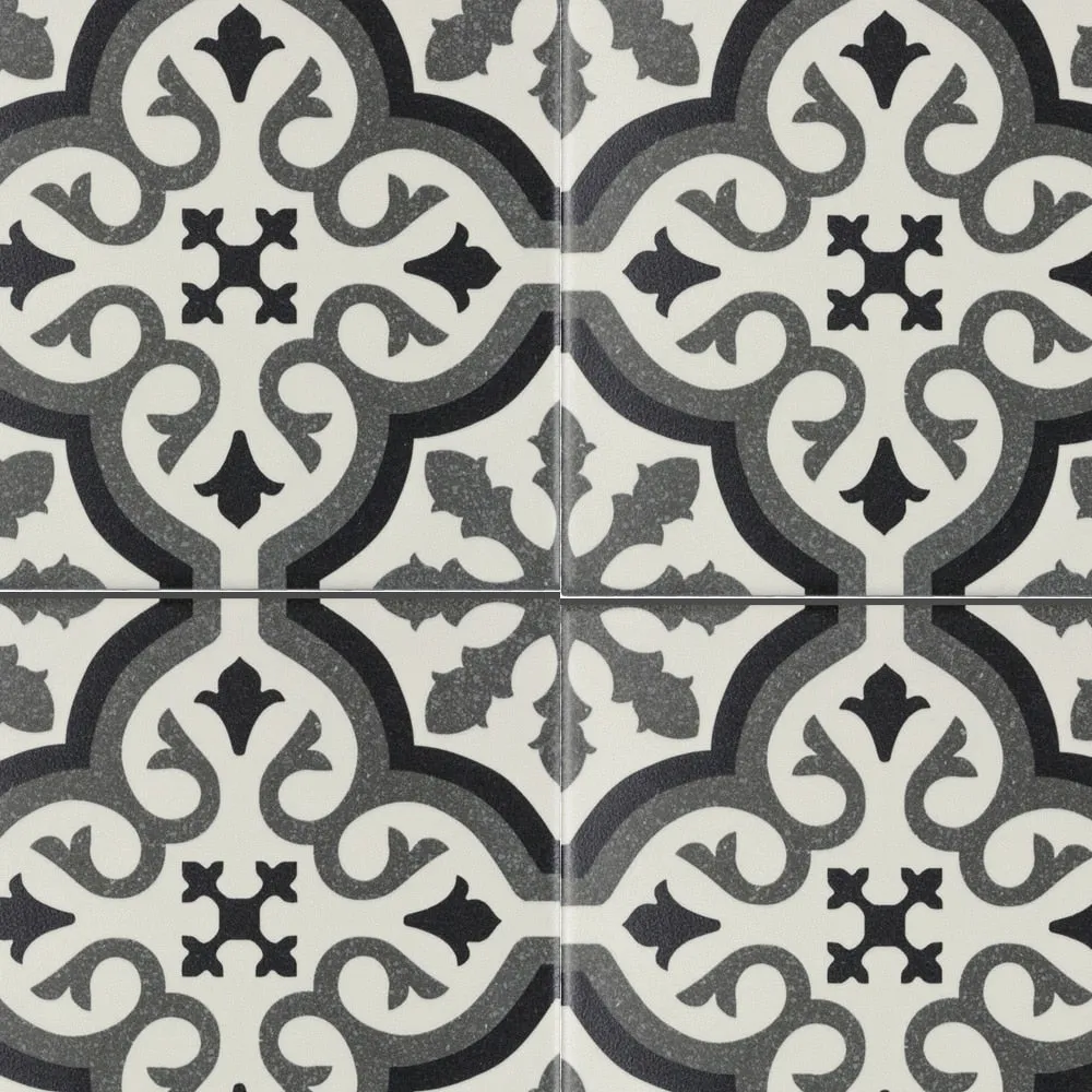 Elida Ceramica Lolita Deco Squares 6-in x 6-in Matte Porcelain Encaustic Floor & Wall Tile, photo 8 of 12