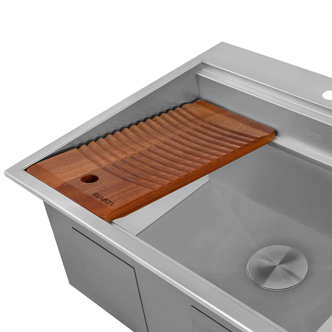Ruvati Stainless Steel Undermount Laundry Sink with Drain - 21" x 18", photo 18 of 34