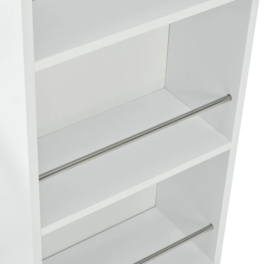 Xspracer White Mdf Base with Wood Top Rolling Kitchen Island (17-in x 33-in x 37-in), photo 12 of 20