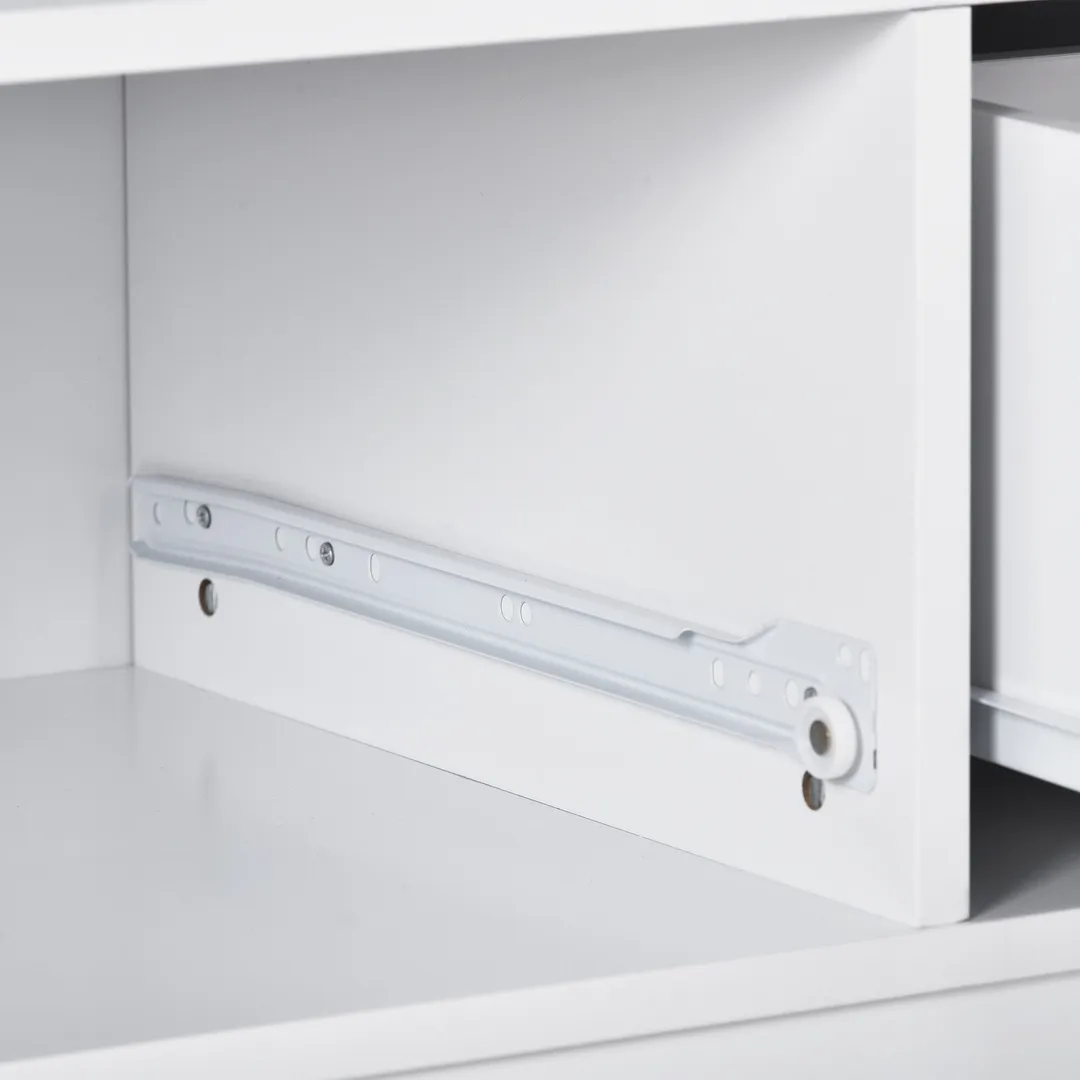 Xspracer White Mdf Base with Wood Top Rolling Kitchen Island (22-in x 46-in x 36-in), photo 10 of 18