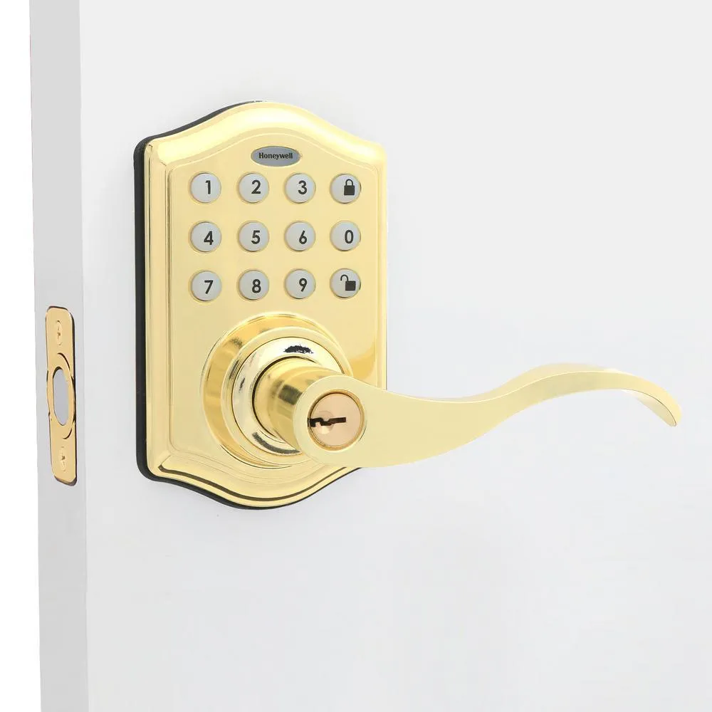 Satin Nickel Keypad Electronic Door Lever Entry Lock, photo 5 of 7