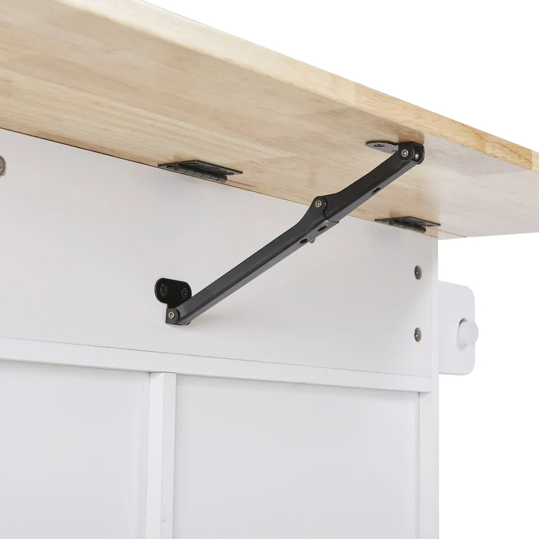 Xspracer White Mdf Base with Wood Top Rolling Kitchen Island (26-in x 39-in x 34-in), photo 8 of 20