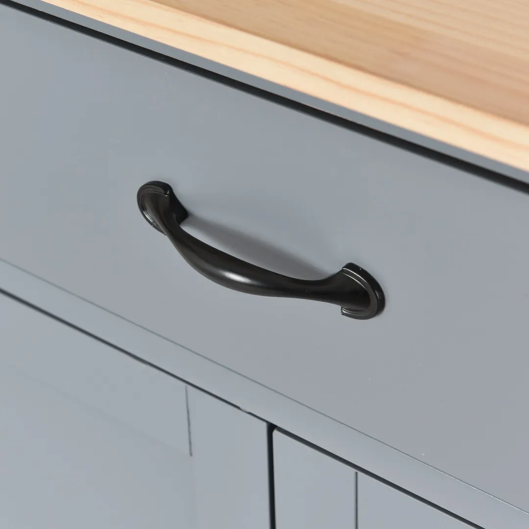 Xspracer Gray Mdf Base with Wood Top Rolling Kitchen Island (19-in x 54-in x 36-in), photo 6 of 18