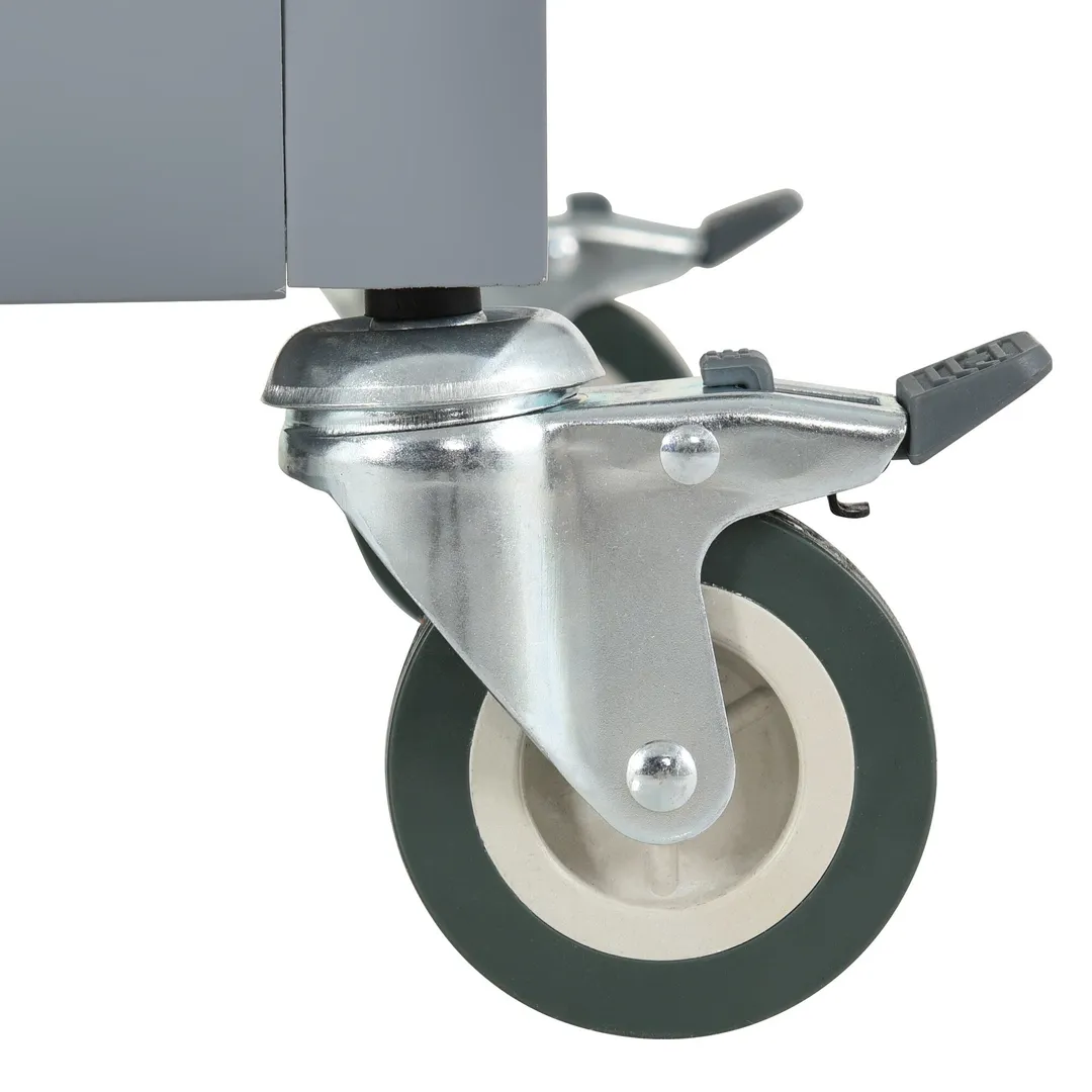 Xspracer Gray Mdf Base with Wood Top Rolling Kitchen Island (19-in x 54-in x 36-in), photo 12 of 18