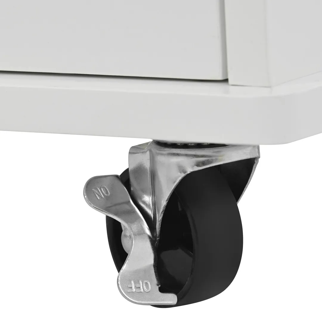 Xspracer White Mdf Base with Wood Top Rolling Kitchen Island (29-in x 40-in x 34-in), photo 13 of 20