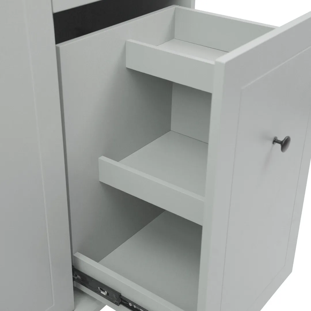 Xspracer Gray Mdf Base with Wood Top Rolling Kitchen Island (29-in x 54-in x 37-in), photo 12 of 20
