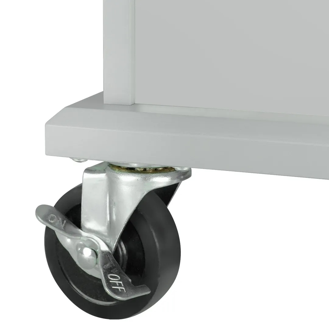 Xspracer Gray Mdf Base with Wood Top Rolling Kitchen Island (29-in x 54-in x 37-in), photo 14 of 20