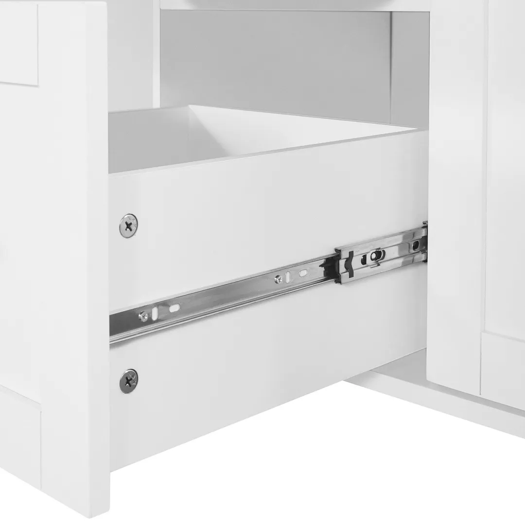 Xspracer White Mdf Base with Wood Top Rolling Kitchen Island (17-in x 50-in x 37-in), photo 13 of 20