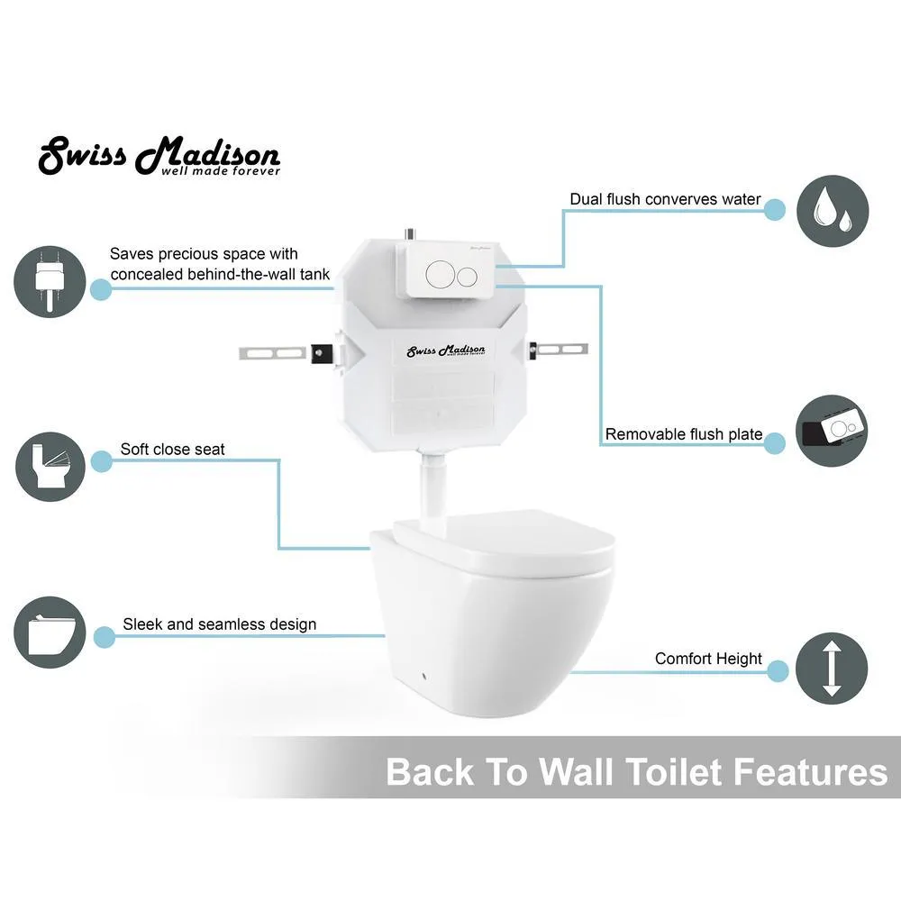 Swiss Madison St. Tropez Elongated Toilet Bowl Only in Glossy White, photo 10 of 14