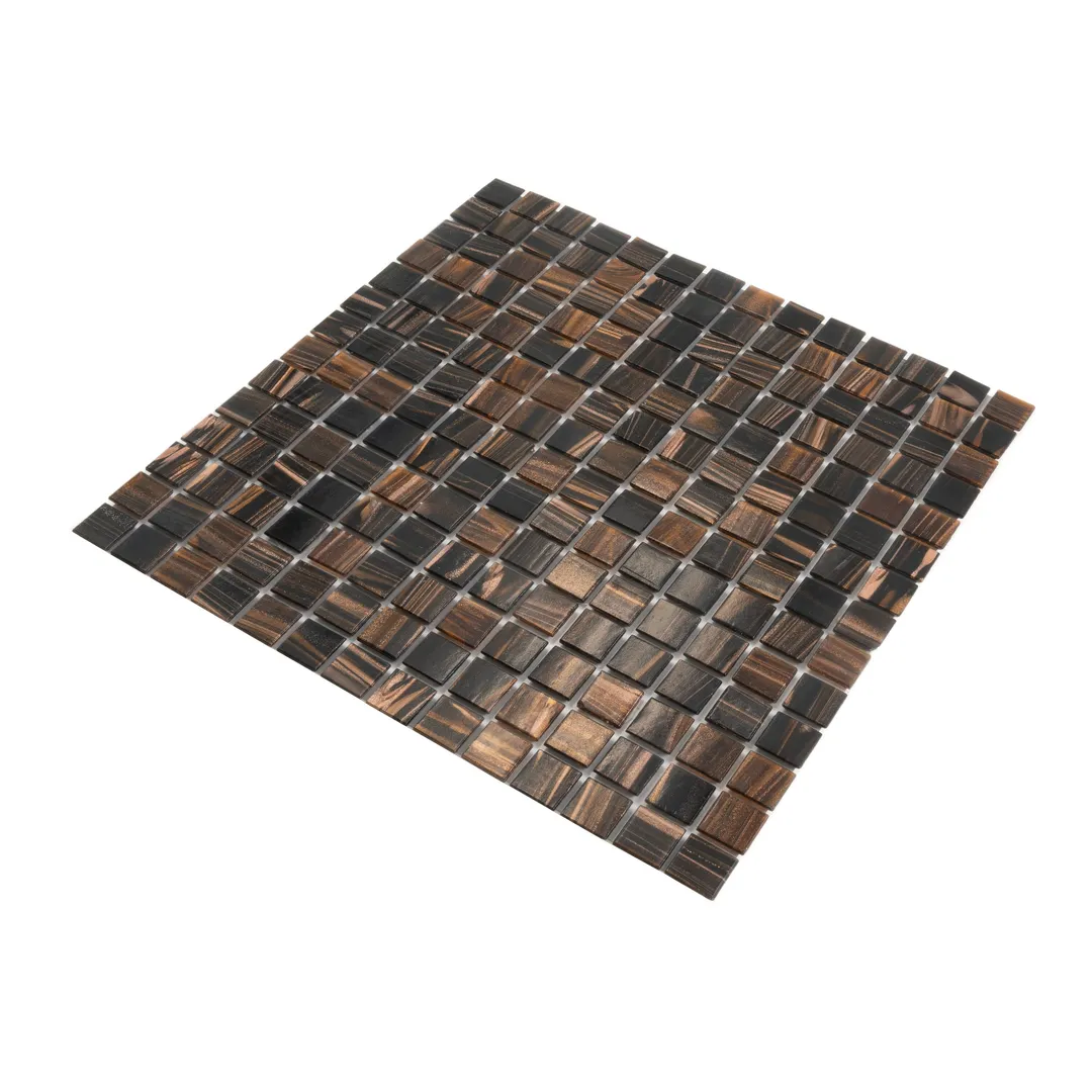 Apollo Tile Mingles Dark Brown 12-in x 12-in Glossy Glass Uniform Squares Floor and Wall Tile (20-sq. ft/ Carton), photo 2 of 6