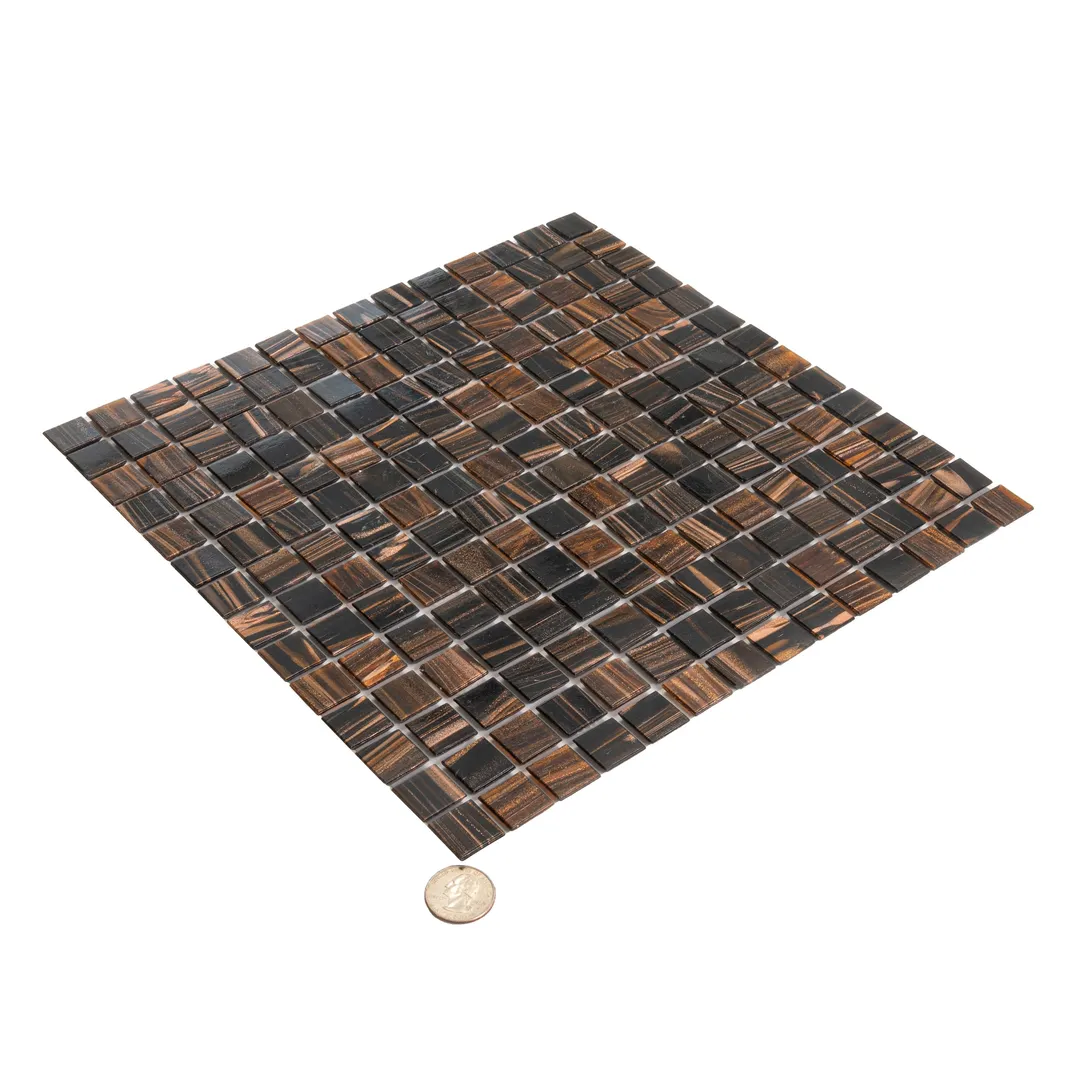 Apollo Tile Mingles Dark Brown 12-in x 12-in Glossy Glass Uniform Squares Floor and Wall Tile (20-sq. ft/ Carton), photo 3 of 6