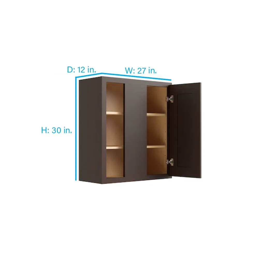 RELIABILT Parkstone 27-in W x 30-in H x 12-in D Espresso Blind Wall Fully Assembled Plywood Cabinet (Shaker Door Style), photo 2 of 2