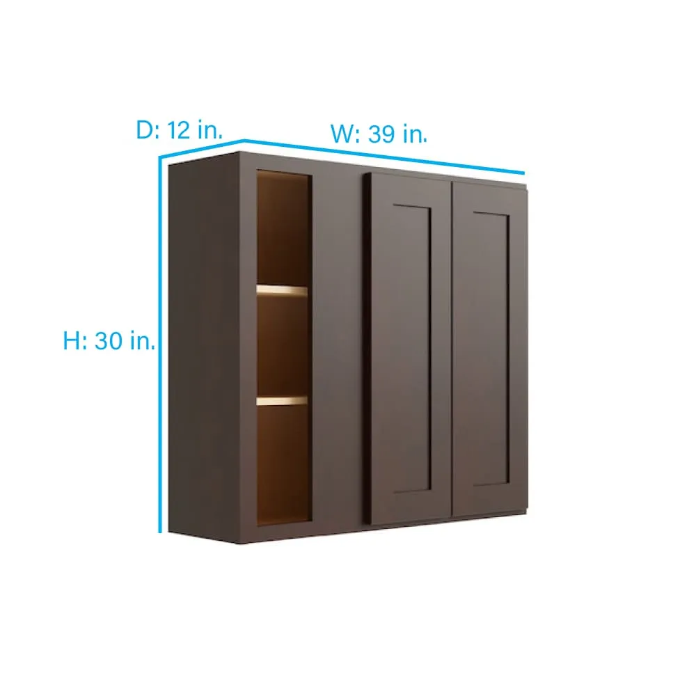 RELIABILT Parkstone 39-in W x 30-in H x 12-in D Espresso Blind Wall Fully Assembled Plywood Cabinet (Shaker Door Style), photo 2 of 2