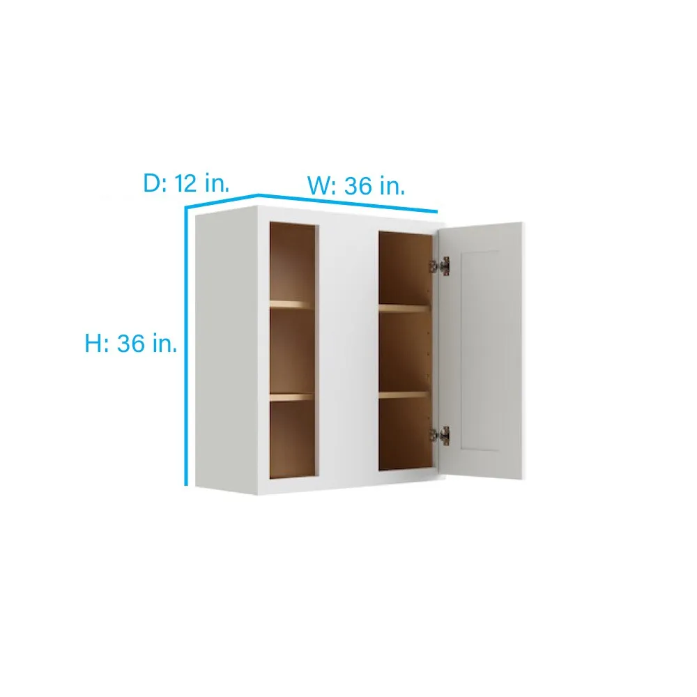 RELIABILT Parkstone 36-in W x 36-in H x 12-in D White Blind Wall Fully Assembled Plywood Cabinet (Shaker Door Style), photo 2 of 9