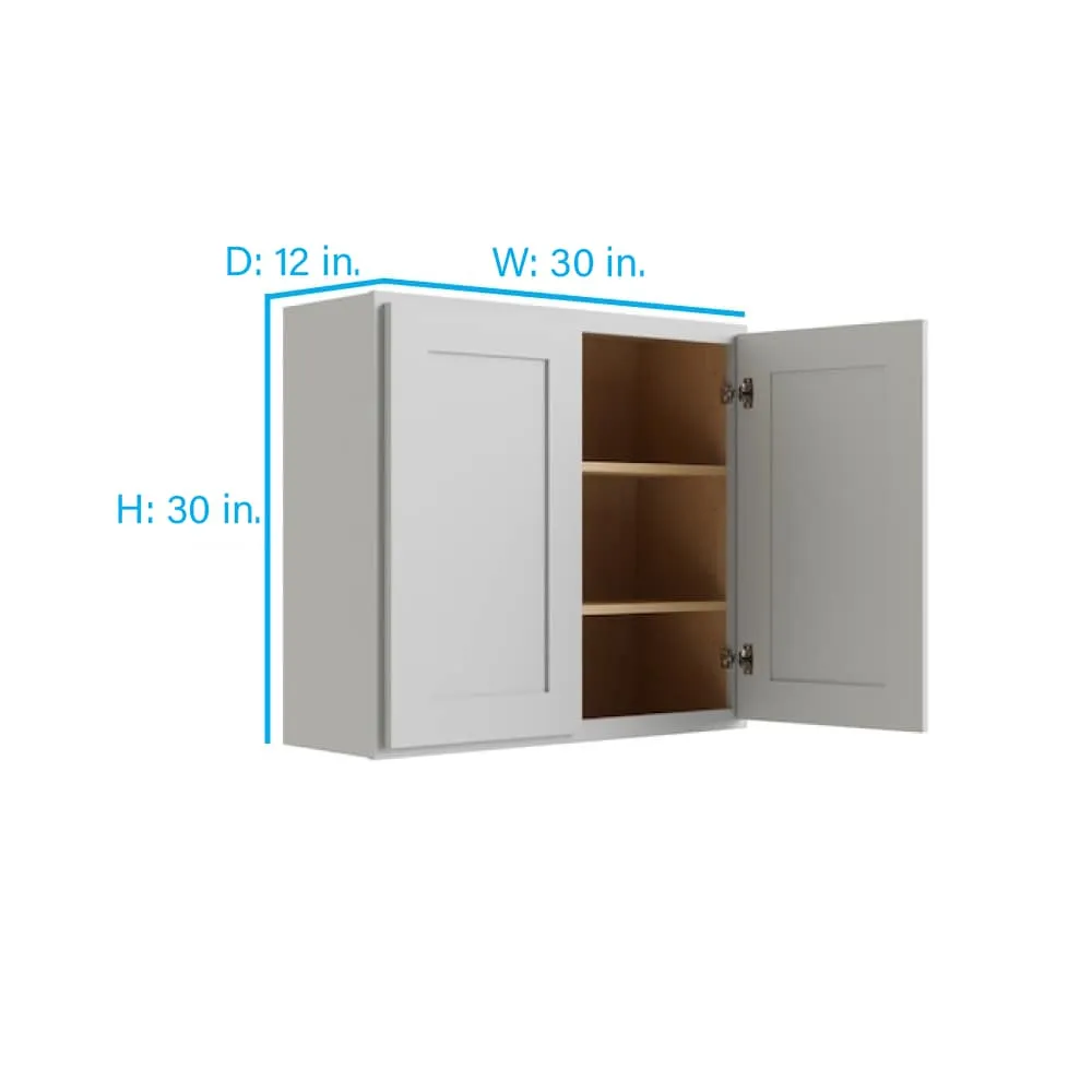 RELIABILT Parkstone 30-in W x 30-in H x 12-in D Grey Wall Fully Assembled Plywood Cabinet (Shaker Door Style), photo 2 of 2