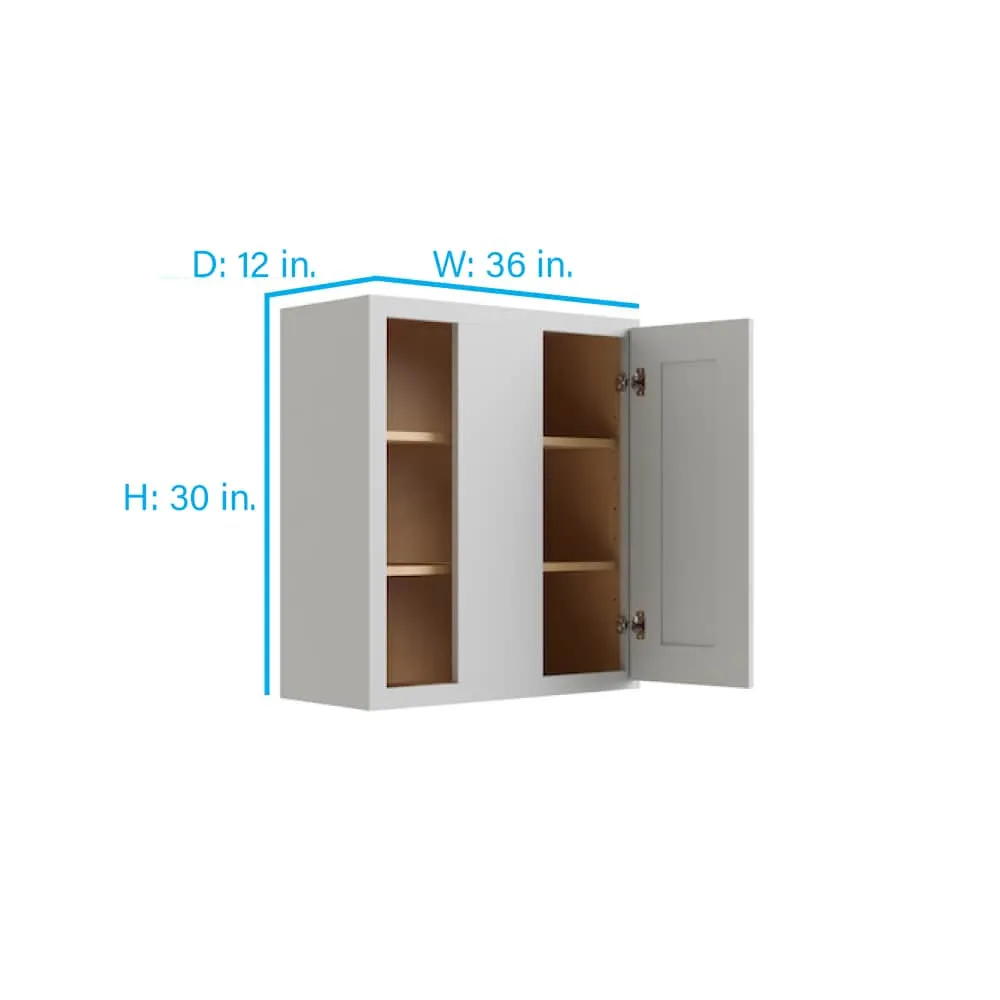 RELIABILT Parkstone 36-in W x 30-in H x 12-in D Grey Blind Wall Fully Assembled Plywood Cabinet (Shaker Door Style), photo 2 of 9