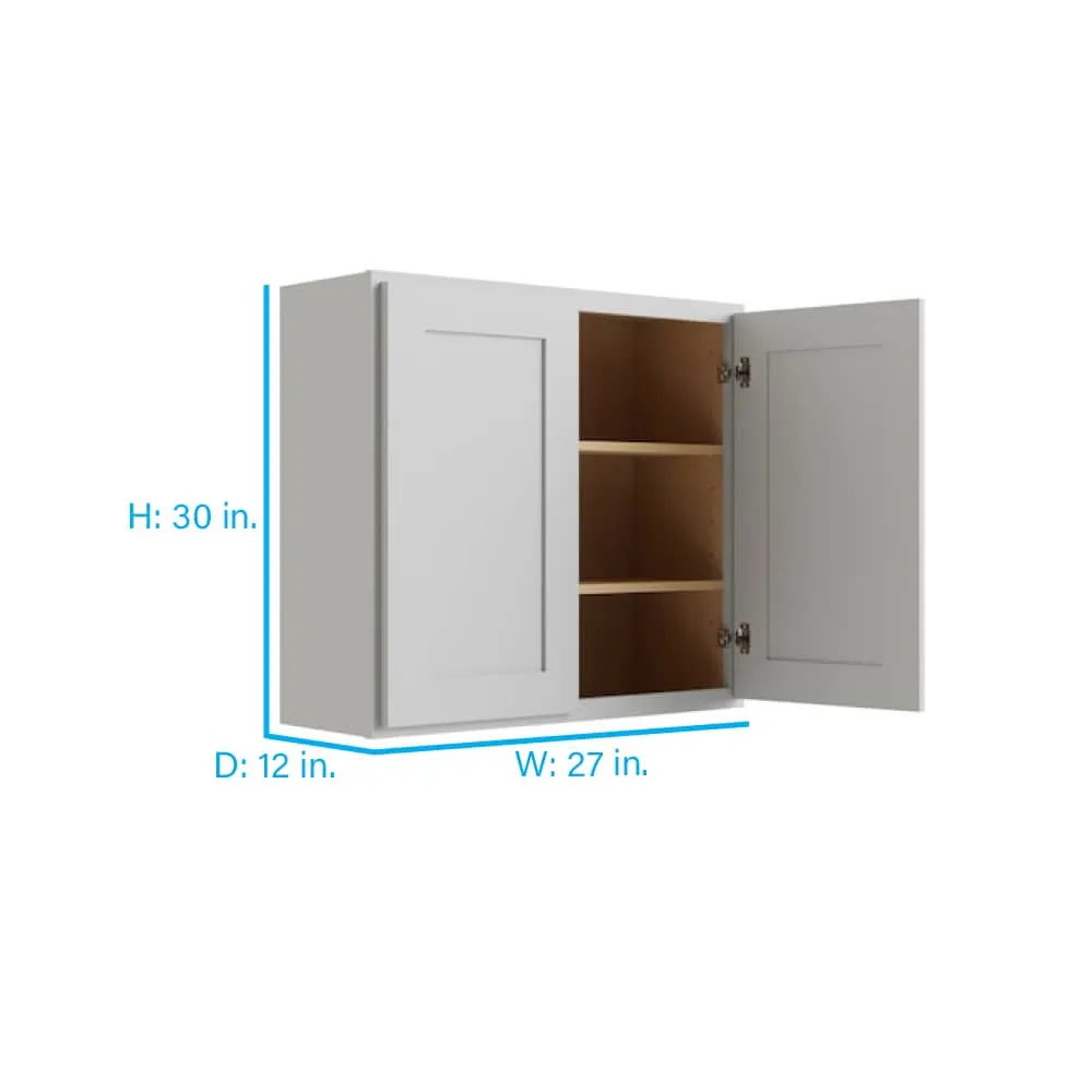 RELIABILT 27-in W x 30-in H x 12-in D Grey Wall Fully Assembled Plywood Cabinet (Shaker Door Style), photo 2 of 9