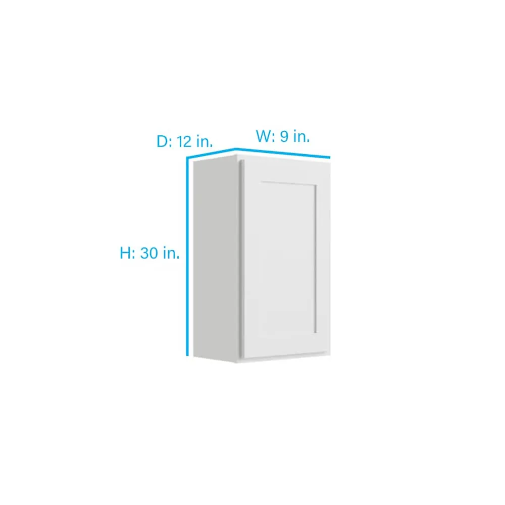 RELIABILT Parkstone 9-in W x 30-in H x 12-in D White Wall Fully Assembled Plywood Cabinet (Shaker Door Style), photo 2 of 2