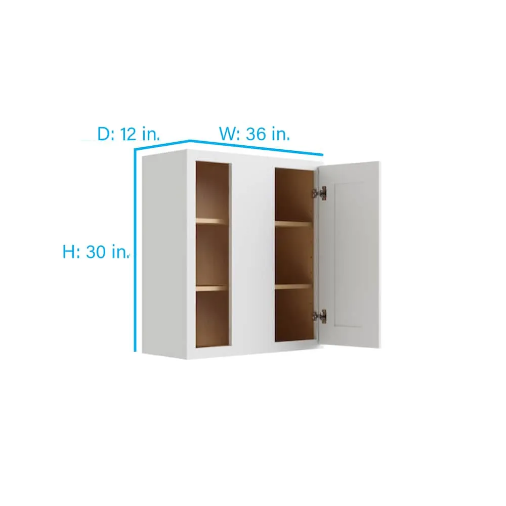 RELIABILT Parkstone 36-in W x 30-in H x 12-in D White Blind Wall Fully Assembled Plywood Cabinet (Shaker Door Style), photo 2 of 9