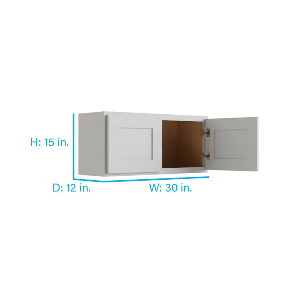 RELIABILT Parkstone 30-in W x 15-in H x 12-in D Grey Wall Fully Assembled Plywood Cabinet (Shaker Door Style), photo 2 of 2