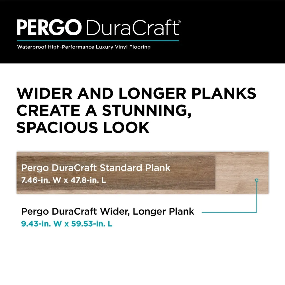 Pergo DuraCraft Seville Oak 59" Waterproof Vinyl Plank Flooring 23.39 sq ft/Carton, photo 4 of 11