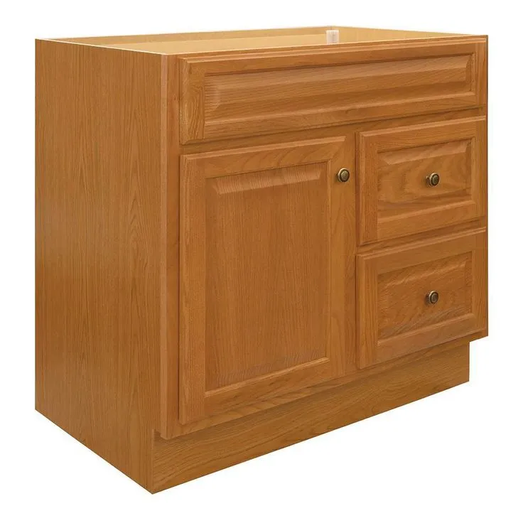 Hampton Bay Hampton 36 in. W x 21 in. D x 33.5 in. H Bathroom Vanity Cabinet Only in Oak, photo 3 of 17