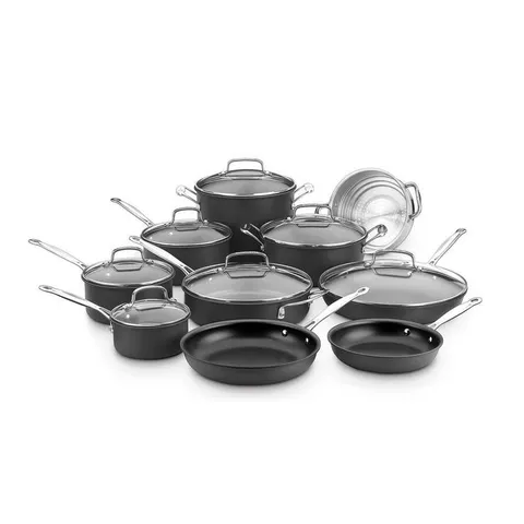 Chef's Classic 17-Piece Hard-Anodized Aluminum Nonstick Cookware Set in Black