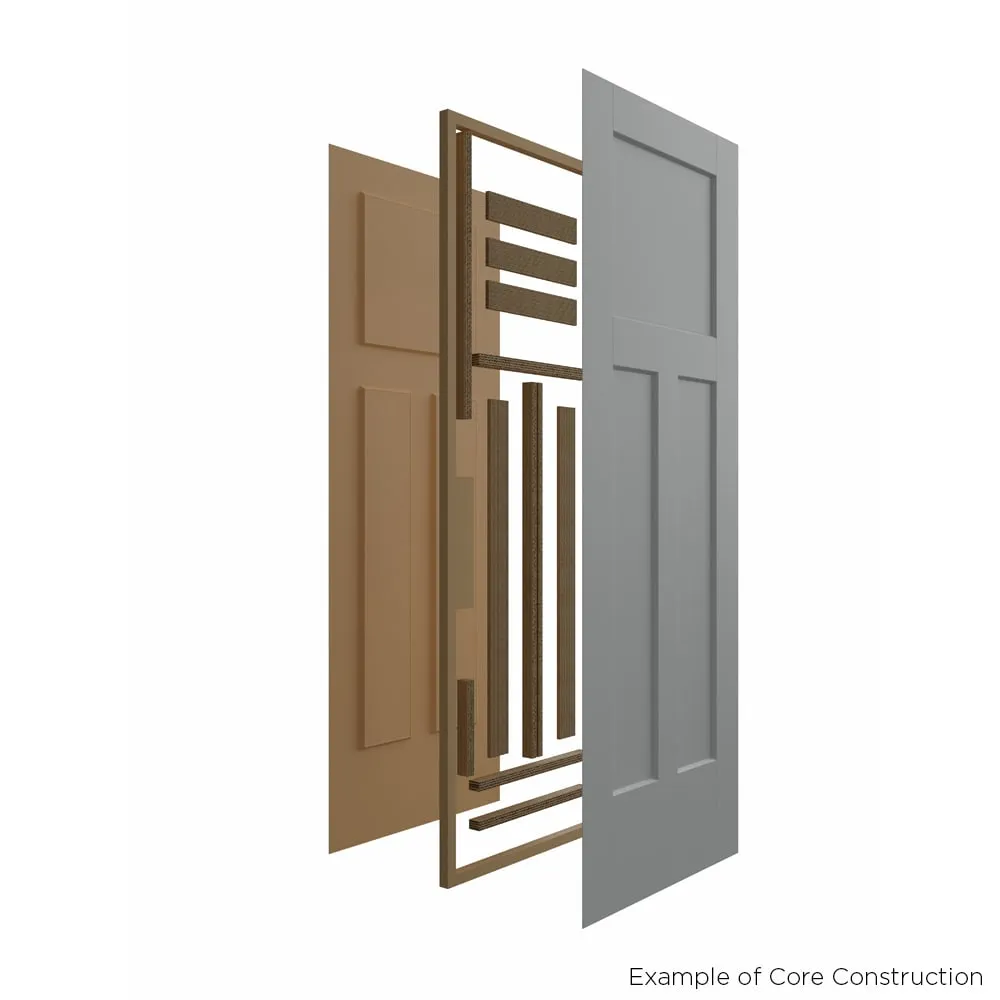 Masonite 24-in x 80-in Primed White 3-Panel Craftsman Hollow Core Molded Composite Left-Hand Inswing Single Prehung Interior Door, photo 8 of 8