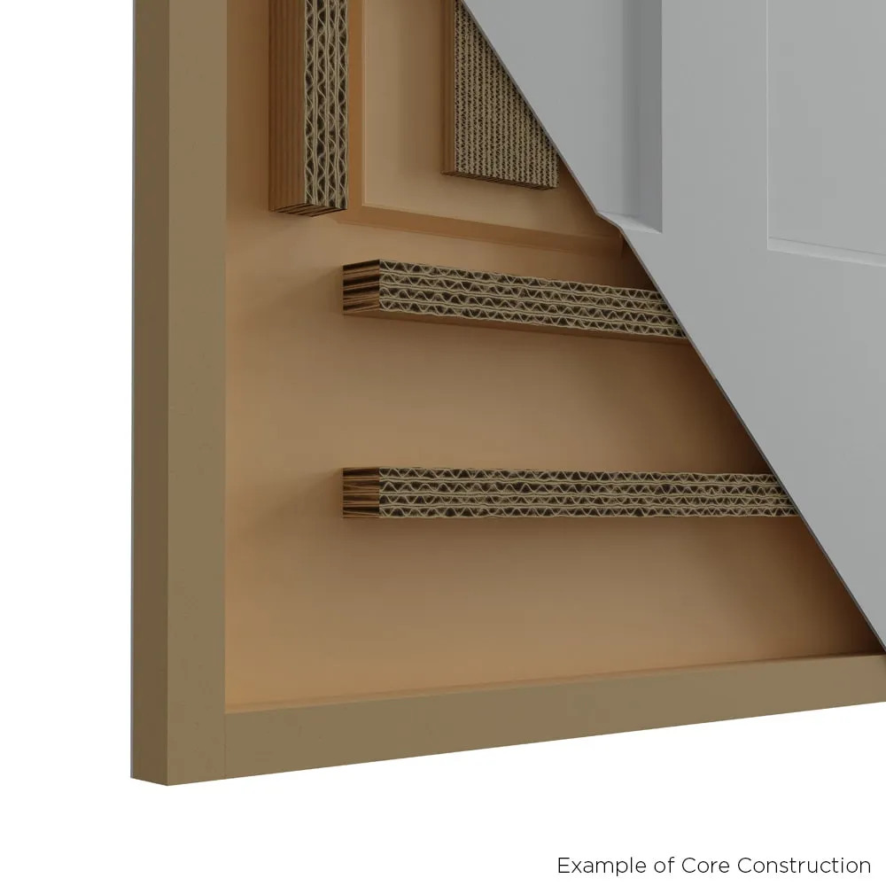 Masonite 24-in x 80-in Primed White 3-Panel Craftsman Hollow Core Molded Composite Left-Hand Inswing Single Prehung Interior Door, photo 6 of 8