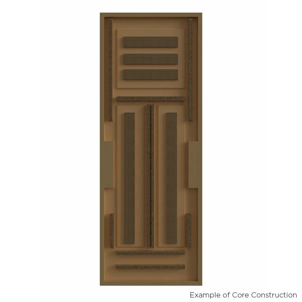 Masonite 24-in x 80-in Primed White 3-Panel Craftsman Hollow Core Molded Composite Left-Hand Inswing Single Prehung Interior Door, photo 7 of 8
